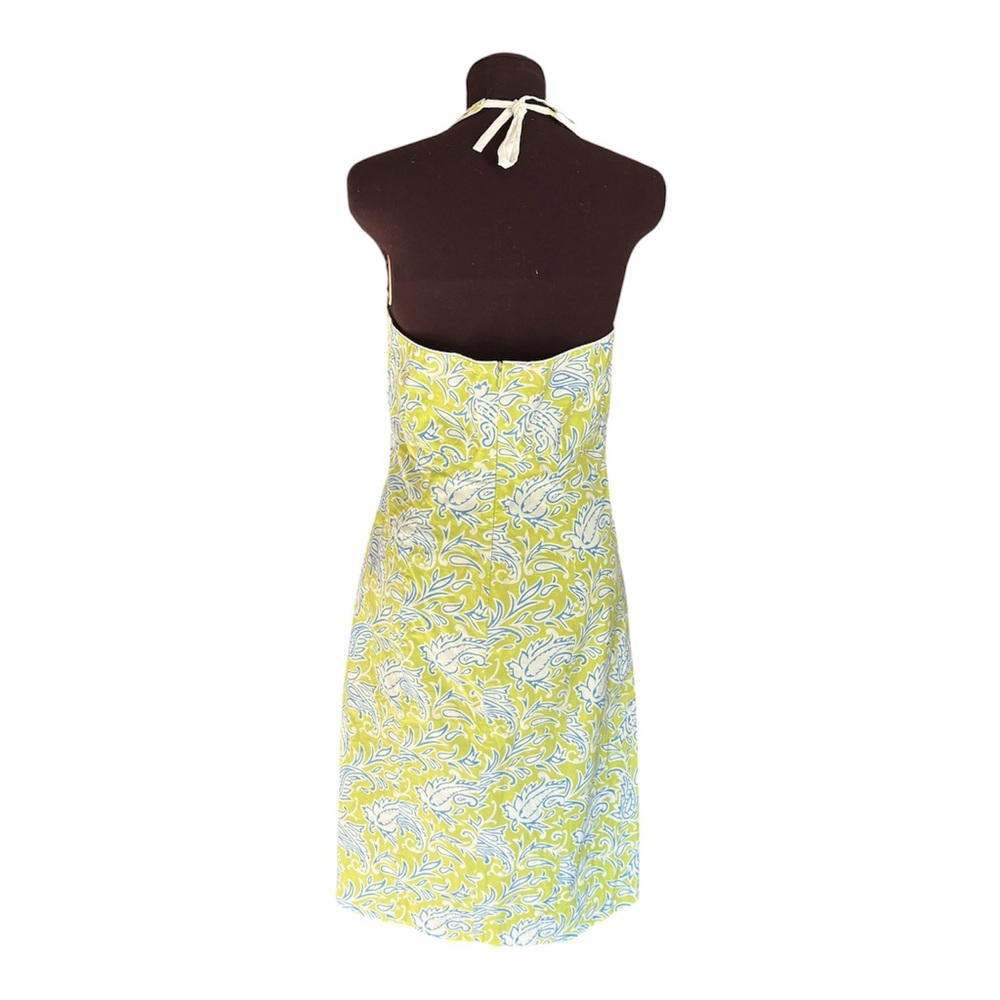 J. McLaughlin Paisley Floral Halter Dress in Blue, Green & White Womens size 8 - Picture 4 of 9